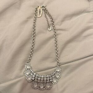 Abercrombie & Fitch Silver Necklace with Crystal Details